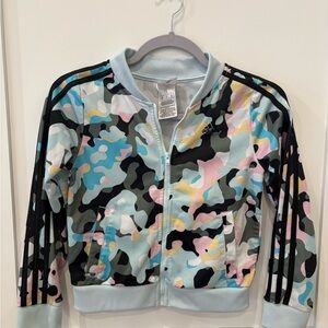 Girls Adidas camo zip up